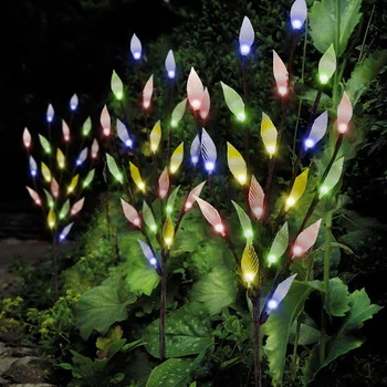 Úspora energie Pobočky Solárne Vonkajšie Záhradné Svetlo Odolný Trávnik Simulácia Leaf 20pcs krásne LED Živé Dizajn S 2 Spínačmi