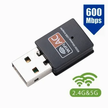 Horúce USB WiFi Adaptér 600Mbps 2,4 GHz, 5 ghz pripojenie Antény WiFi Dual Band 802.11 b/n/g/ac Mini Bezdrôtovej Počítačovej Siete Karta Prijímača