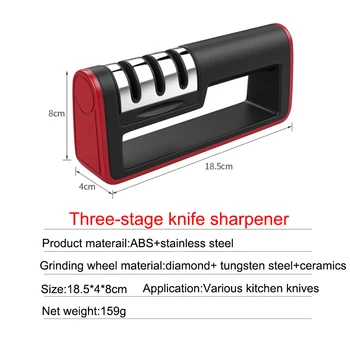 Profesionálny Nôž Diamantová Brúska Ocele Rýchle Professional 3 Etapy Sharpener Nôž Brúsenie Nástroje Na Brúsenie Kameňa