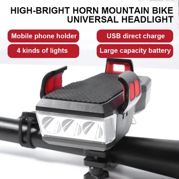 3*T6 LED Požičovňa Svetlo Predné Nabíjateľná Svetlo na Bicykel USB 4000mAh Multifunkčné Horn Držiaka Telefónu Power Bank Cyklistické Svetlometov