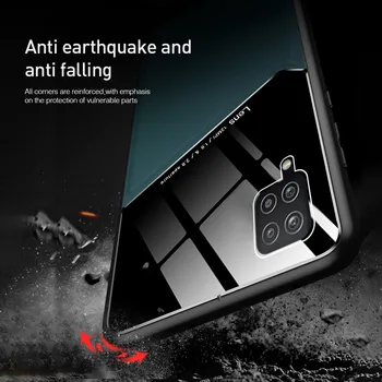 Pre Samsung a12 Prípade Kožené Auto Magnetický Držiak Telefón puzdro Pre Samsung Galaxy A12 12 A125F Shockproof Plexisklo Kryt Coque