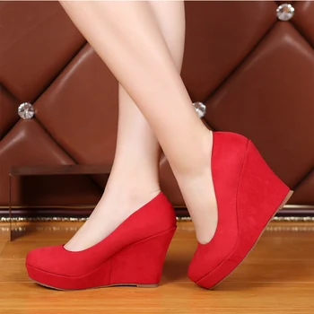 Ženy Vysokým Podpätkom Klinu Topánky veľkosť 31 až 42 Červená Čierna Modrá Jarné Topánky sys-739