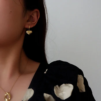 GHIDBK Robustný Srdcom Charms Drop Visieť Náušnice Ženy z Nehrdzavejúcej Ocele Dangles Minimalistický Vyhlásenie Earing Módne Šperky 2020