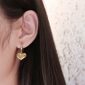 GHIDBK Robustný Srdcom Charms Drop Visieť Náušnice Ženy z Nehrdzavejúcej Ocele Dangles Minimalistický Vyhlásenie Earing Módne Šperky 2020