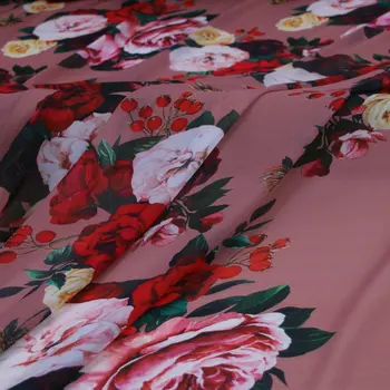 2020 nové rose tlač šifón odevné textílie tenké vertikálne zmysel pohľadu ručné diy šaty, tričko, šatka handričkou