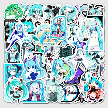 Nové 50 Komiksu, Anime Hatsune Miku Nepremokavé Graffiti Nálepka Na Batožinu Notebook, Auto, Skúter Dekoračné Nálepky