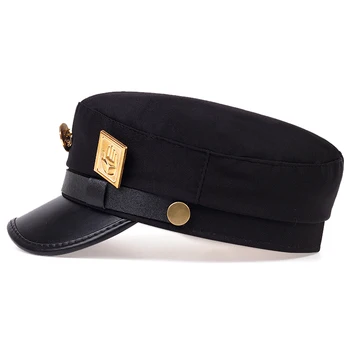 Čistá bavlna módne beret kožený klobúk okraj gold palm navy klobúky farbou bežné spp trend otec vonkajšie bežné čiapky