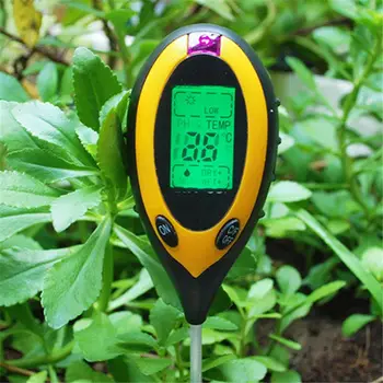 4 In1 Digitálne Pôdne PH Meter Vlhkosti Pôdy Meter Detektor Multitool Slnečného svetla/Vlhkosť/PH/Teplota Nástroj Pre Rastliny,