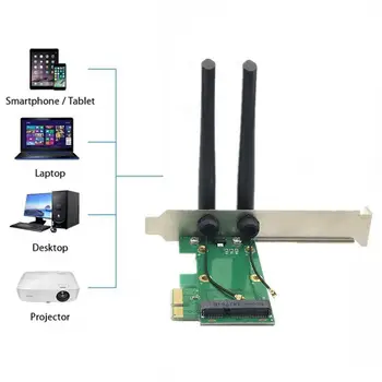 Bezdrôtový Wifi sieťová karta Mini PCIE pre PCI-E 1X ploche časti antény, príslušenstvo k počítačom 2 adaptér + O2N1