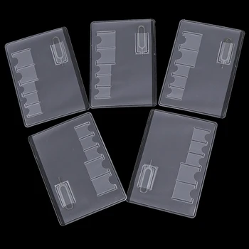 5 ks/veľa Univerzálny 6 Sim Karty Skladovanie Prípade Box Vrece sa Ľahko Vykonávať Clear Protector Prenosné Na Pamäť Sim Karty