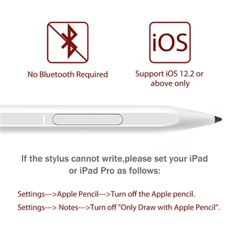 2021 Nové Aktívne Stylus Pen Pre iPad Ceruzka s Palm Zamietnutie Pre Apple Ceruzka 2 1 iPad Pro 11 12.9 2020 2019 7. Gen dotykové pero