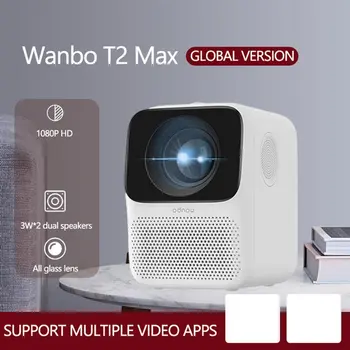 Globálna Verzia Wanbo T2 MAX Projektor 1080P Mini LED Prenosný Projektor 1920*1080P Vertikálne Keystone Korekcia Na Home Office