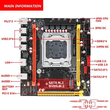 X79 doske LGA 2011 podpora DDR3 REG ECC/NON-ECC pamäte a procesor Intel i7 Xeon E5 v1 v2 procesor M. 2 NVME NGFF SATA X79 V2.73A