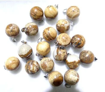Veľkoobchod vysokej kvality 50pcs prírodného kameňa kolo loptu malachit prívesok pre KUTILOV, šperky, takže náhrdelník Príslušenstvo