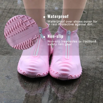 Unisex Silica Gel Zahŕňa Topánky Ženy Muži Zip Nepremokavé Topánky Pokrytie Rodinných Topánky Príslušenstvo