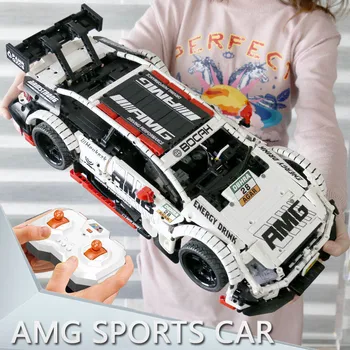 23012 Super Pretekárske Auto C63 AMG Kompatibilné High-Tech MOC-6687 6688 stavebným Tehly Vzdelávacie Hračky Vianočný Darček S Led