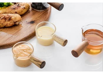 Drevená Rukoväť Mini Pohár Mlieka Cup Malý Pohár kávy mlieko pohár medu, šťava vedro Creamer Kanvica Multi-funkčné Korenie Jedlo
