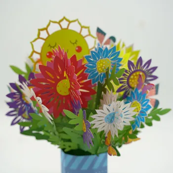 Narodeniny Kvetinové Kytice 3D Karty Vďakyvzdania Kvetinové Kytice Karty Pop-Up Kytice Kvetinový Pop-Up Narodeniny Karty