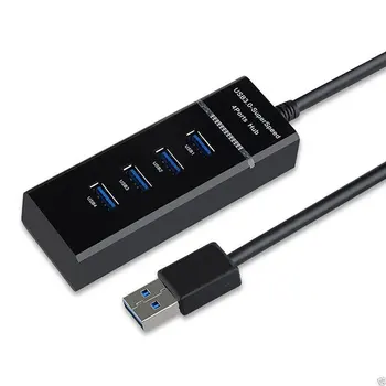 USB 3.0 Hub Vysokej Rýchlosti Hub 4 Porty Viacerých Rozbočovač, Prepínač USB 3 Hub Používanie Napájacieho Adaptéra USB Rozbočovač Extender Pre Stolné PC, Notebook