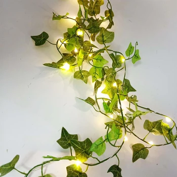Vinič String Svetlo 25LED Svetlá Sprievodcov 2,2 M Umelé Leaf Víla Ratan Lampa Garland Reťaz na Záhrade Svadobné Dekorácie