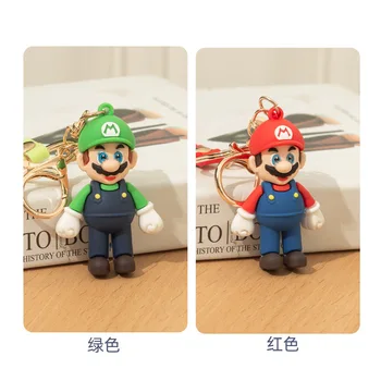 Super Mario Mario Keychain Mario Brothers Anime Hra Znakov Cartoon Prívesok Roztomilá Bábika Taška Ornament Auto Keychain Darček K Narodeninám
