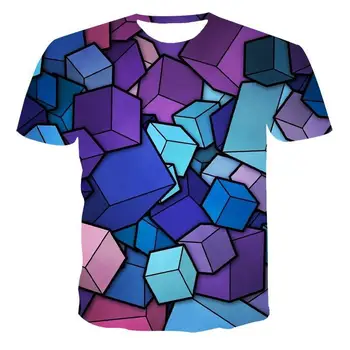 Nové T -Shirt Mužov Vysokej Kvality Men 'S T -Tričko Krátky Rukáv Sklo Art 3d Tlač Módne Príťažlivých Mužov 'S T -Shirt