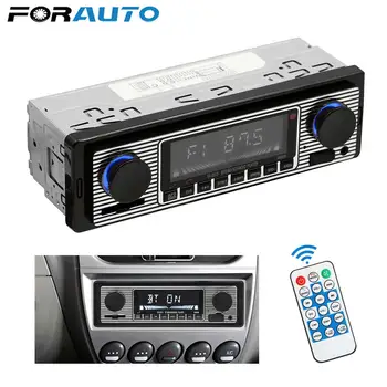 Bluetooth Bezdrôtovým Audio FM MP3 Prehrávač Multimediálnych súborov TF USB, AUX Podporu Vintage 12V Auto Rádio Stereo In-dash