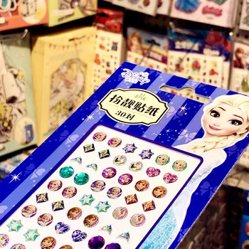 Disney mrazené náušnice nálepky dievča kreatívne ručné diy dekoratívne diamond nálepky deti samolepky anime, komiksu, krása hračky