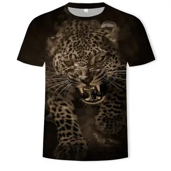 Pánske T-Shirts 3D Vytlačené Zvierat Tiger tričko Krátky Rukáv Dizajn Zábavné Bežné Topy Tees Mužské tričko Ázijské xxs - 6XL