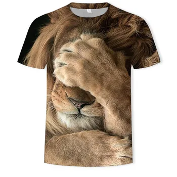 Pánske T-Shirts 3D Vytlačené Zvierat Tiger tričko Krátky Rukáv Dizajn Zábavné Bežné Topy Tees Mužské tričko Ázijské xxs - 6XL