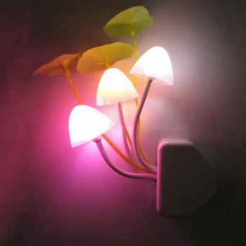 Nočné Svetlo Zmena Súmraku Do Úsvitu Senzor LED Nočné Osvetlenie, Kvet Húb Lampa Spálňa Babyroom Svietidlá Pre Deti Darčeky