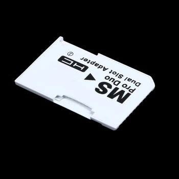 Duálny Slot pre Pamäťovú Kartu Adaptéra 2 Micro SD HC Karty Converter Micro SD TF na Memory Stick MS Pro Duo, pre PSP Karta Biela Hry Prípade