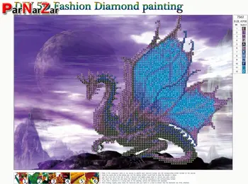 ParNarZar 5D Blue Dragon Okrídlený Diamond Maľovanie Kolo Vŕtacie Súpravy pre Dospelých Uviazol Umenie, Remeslá pre vnútorné Steny Výzdoba