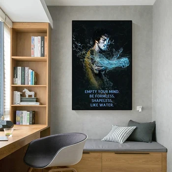 Čínske Kungfu Bruce Lee inšpiratívne art film na plátne obrazy a plagáty, umelecké fotografie pre domáce obývacej miestnosti dekorácie