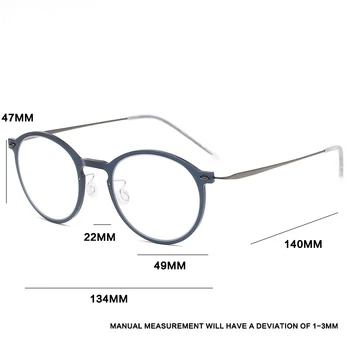 Dánska Značka Retro Okrúhle Okuliare, Rám Mužov Screwless Titanium Ultralight Okuliare Ženy Optické Predpis Okuliare 6541