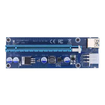 Nové 1pc/6pcs/12pcs PCI-E PCIE Stúpačky Karty Adaptéra je 1x Až 16x Extender USB 3.0 VER 009S Ťažba Extender Board SATA Na Napájací Kábel