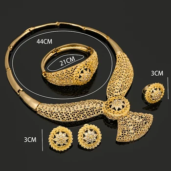 Právo Nigérijský Svadobné Žena Príslušenstvo Šperky Set Veľkoobchod Talianske Svadobné Šperky Set Dubaj Zlato Nový Dizajn, Šperky Set