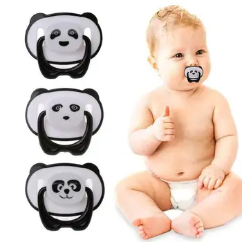 Roztomilé Dieťa Cumlík Panda Bradavky Soother Držiteľ Hračky Ortodontická Novorodenca Silikónový Anti-prach Batoľa Veko Bezpečný Dieťa Teether E1W5