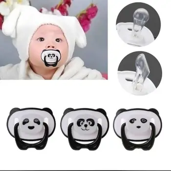 Roztomilé Dieťa Cumlík Panda Bradavky Soother Držiteľ Hračky Ortodontická Novorodenca Silikónový Anti-prach Batoľa Veko Bezpečný Dieťa Teether E1W5