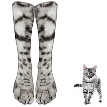 3 Páry Bavlnené Ponožky Vtipné Ženy tlač Zvierat unisex Ponožky pre dospelých nohy mačka, pes packa jio osobnosti digitálne ponožky muž trubice ponožky