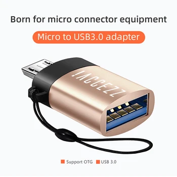 !ACCEZZ Mini OTG USB Žena Micro USB Adaptér Pre Samsung Xiao Huawei Plnenie Údaje Synchronizovať Telefón, Adaptér, Meniče