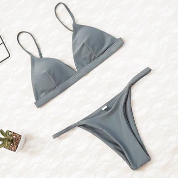 2020 Ženy Micro Bikini set Push Up Plavky Pevné Pláž, Kúpanie Oblek Brazílske Tangá Plavky Pre Dievčatá Bikini Plávať Oblek Femme