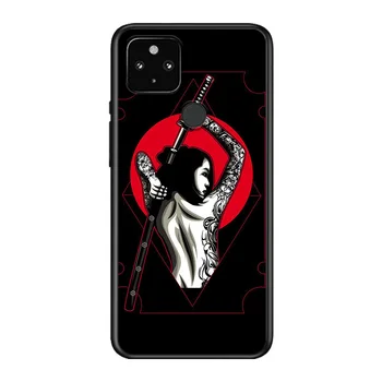 Anime Samuraj, ninja Mäkké TPU Silikónové Čierne Kryt Pre Google Pixel 5 4A 5G 4 XL Telefón Prípade