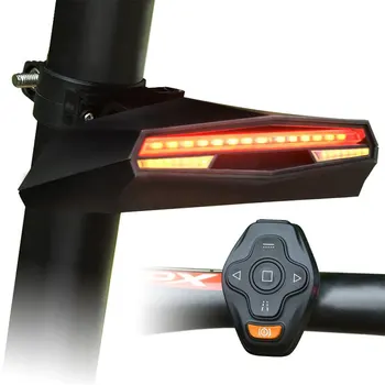 USB Nabíjateľné Bicykel zadné svetlo Bezdrôtové Diaľkové Ovládanie na Bicykel Zadné Lampy, Bezpečnostné Upozornenie Zase Signál, jazda na Bicykli Laserové Svetlo