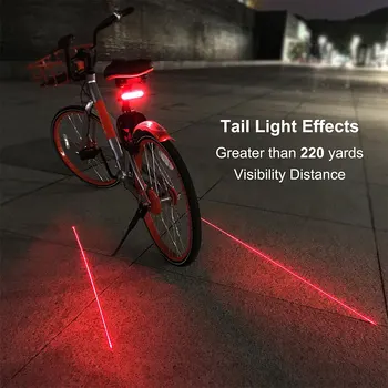 USB Nabíjateľné Bicykel zadné svetlo Bezdrôtové Diaľkové Ovládanie na Bicykel Zadné Lampy, Bezpečnostné Upozornenie Zase Signál, jazda na Bicykli Laserové Svetlo