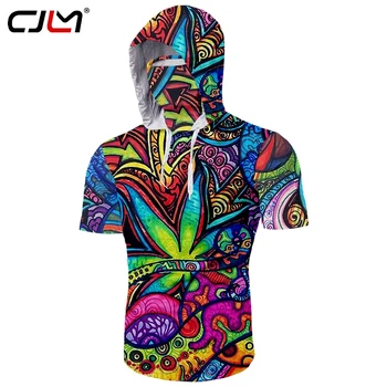 CJLM T-Shirt Mužov 3d Vytlačené Farebné Trippy Lete Maska Módne Oblečenie Hip Hop Vytlačené Maľovanie Nadrozmerných T Shirt Veľkoobchod 5XL