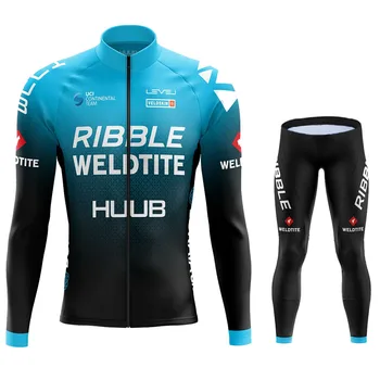2020 nový Cyklistický Dres Nastaviť Ribble Weldtite Cyklistické Oblečenie na Jeseň Mužov Cestné Cyklistické Tričko Vyhovovali Cyklistické Nohavice MTB Maillot Culotte
