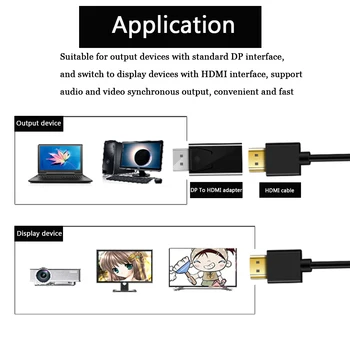 DP Na kompatibilný s HDMI Max 4K 60Hz Displayport Adaptér Mužov a Žien Kábel Converter DisplayPort Adaptér Pre TV, PC, Projektor
