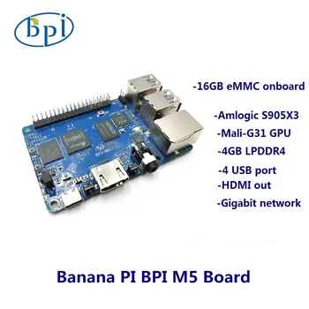 Banán PI BPI M5 4GB LPDDR4 Novej Generácie Jednom palubný Počítač Amlogic S905X3 Dizajn Open-source Odroid C4 Raspberry Pi 4