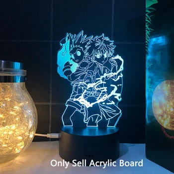 Útok Na Titan LED Nočné Svetlo Akryl Rada Anime Obrázok Slnka Lampa Banán Rýb Pre Izba Ilúzie Party Dekor Indie Deti Darček